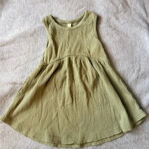 Quincy Mae Olive Green Kids Dress